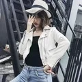 Женская мягкая куртка пальто из искусственной кожи Базовые Куртки женские мотоциклетные байкерские синие женские Куртки из искусственной кожи Верхняя одежда