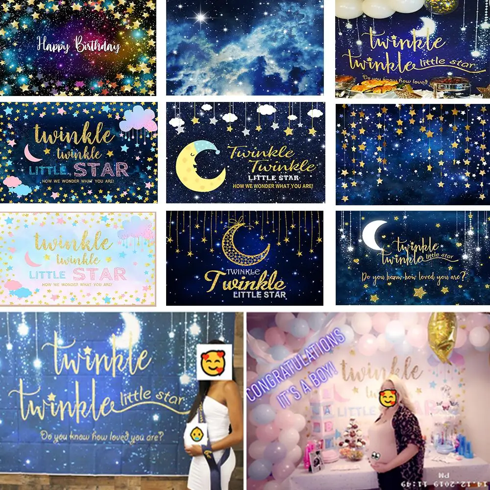 

Мерцающая маленькая звезда детский душ фон день рождения девочка первый мальчик Фотография