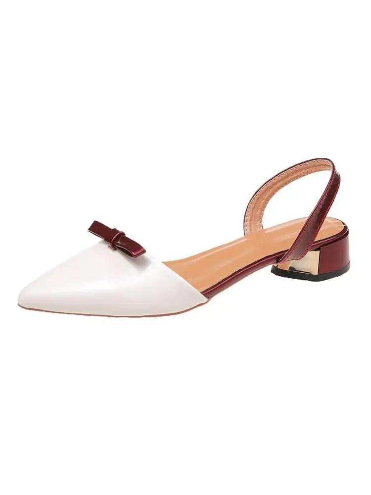 

Comfort Shoes for Women Multicolored Sandals Strappy Heels 2021 Summer Med New Leather Elastic Band Bow Fashion Block Clear Gir