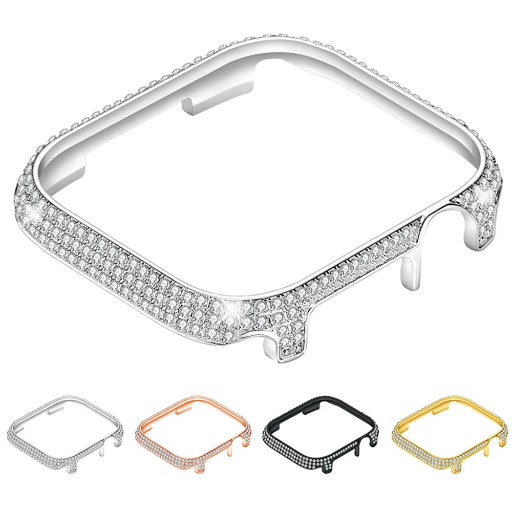 

Роскошный Алмазный защитный чехол для Apple Watch 7 41 мм 45 мм 6 SE 4 iWatch Series 7 6 5 40 мм 44 мм Чехлы женские ювелирные изделия металлический чехол