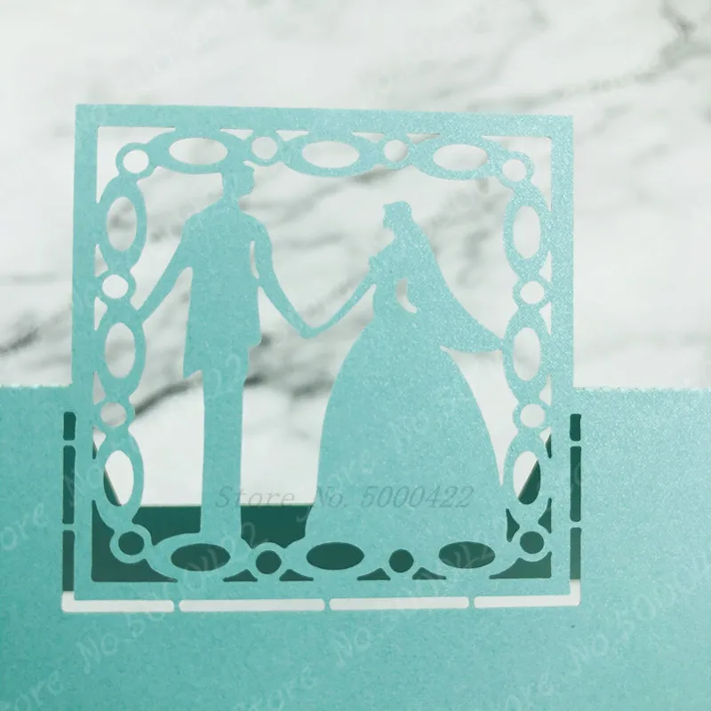 50 шт. свадебные открытки с лазерной резкой для вечерние ринки жениха и невесты |