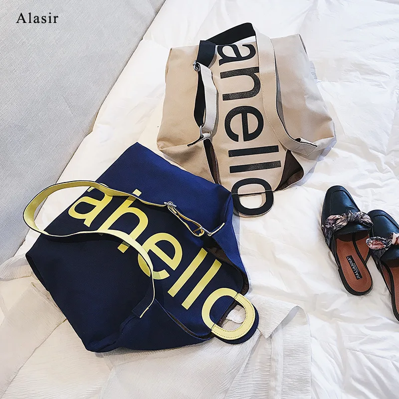 

Korean Letter Fashion Shoulder Bag Large-capacity Letters Printed Women's Messenger Bag Girl Design Commuter Handbags