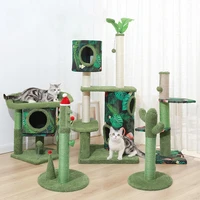 cute cactus cat climbing frame pet cat tree toys with ball scratching post for cat kitten climbing cat condo toy protecting