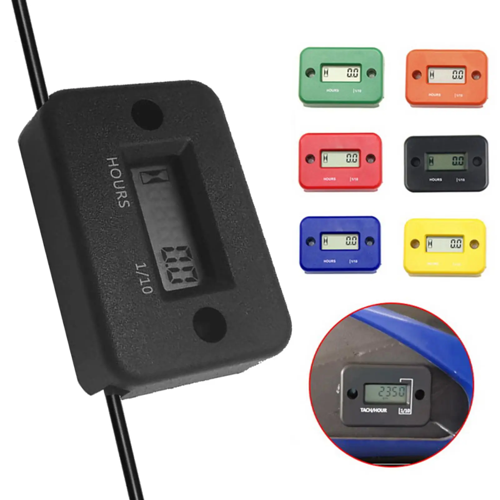 

Motorcycle Digital LCD Display Waterproof Engine Hour Meter Timer Accumulator Full Body IP68 Waterproof Design Hour Meter