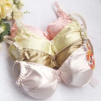 womens lightly padded 100 silk bra summer smooth t shirt bra 34c 36c 38c 40c 42c bras with underwire lingerie bralette intimate