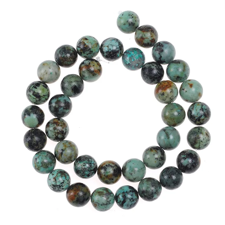 African Turquoise Натуральный драгоценный камень тигровый глаз аметисты круглый лазурит свободные нити камень бусины для DIY ожерелье браслет ювелирных изделий выбор Размер 4-12 мм - Цвет: African Turquoise