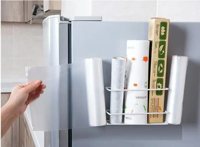1 шт. держатель для хранения пленки на холодильник настенный бумажных полотенец
