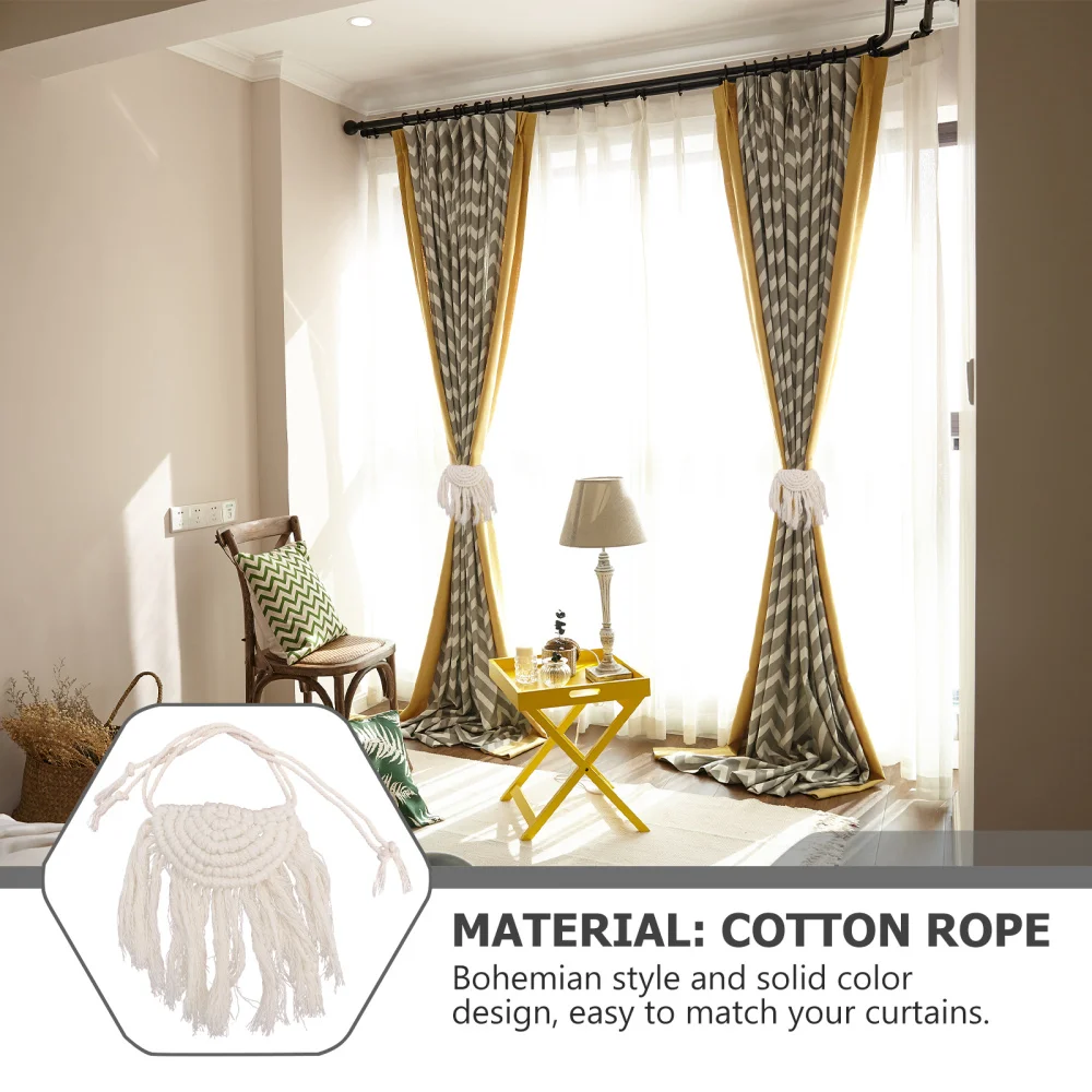 

1Pc Decorative Curtain Tieback Bohemian Hand Knitting Curtain Tieback Adornment