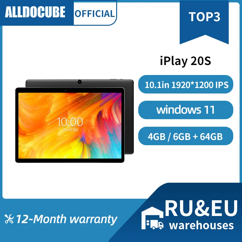 ALLDOCUBE iPlay 20S 4G LTE Octa-core 10.1 inch Tablet Android 11 4G LTE Octa-core 6GB RAM 64GB ROM 1920×1200 IPS Tablet PC Uniso