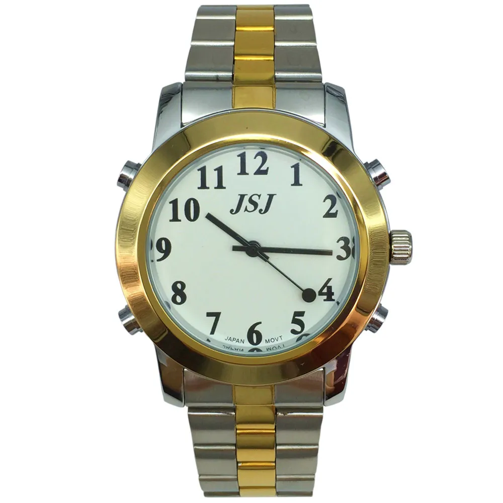 

Golden Color German Talking Watch Big Voice for Blind People Quartz Alarm Watch