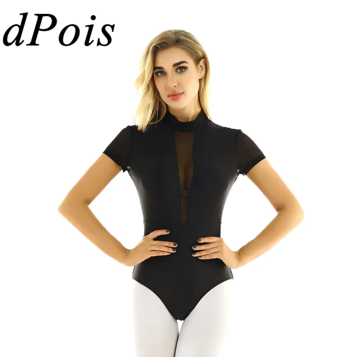 

Танцевальный Костюм Балерины с коротким рукавом и открытой спиной, гимнастическое трико