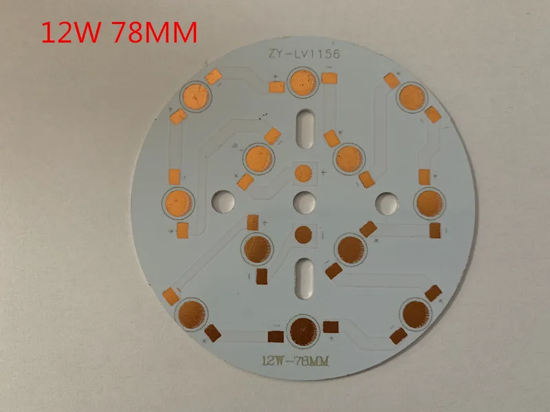 12W 78MM 10 шт. 50 шт./партия светодиодный чип pcb Бусины 1 Вт 3 Вт 5 Вт 7 Вт 9 Вт 12 Вт 15 Вт 18 Вт 100 мм высокомощный светодиодный теплоотвод алюминий 20 мм Базовая пластина светильник - Emitting Color: 12W 78MM
