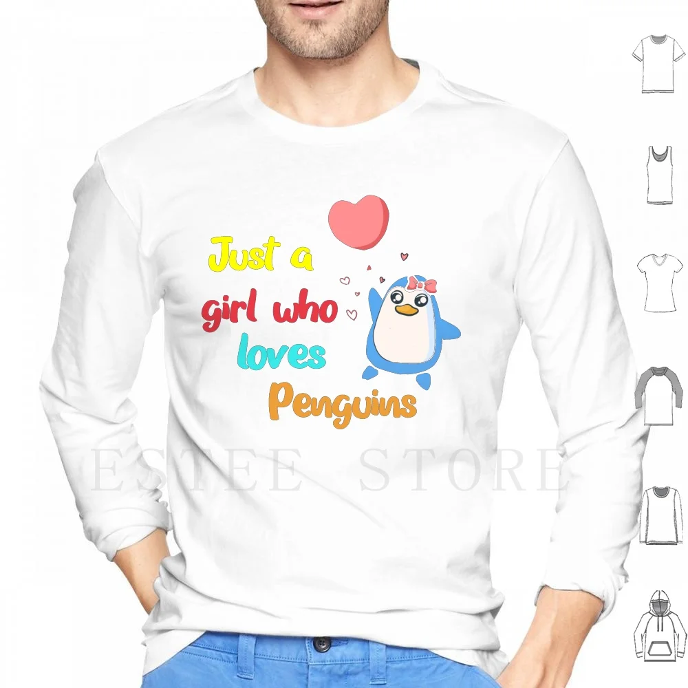 

Худи просто девушка, которая любит пингвины, длинный рукав, пингвины, для влюбленных, на день рождения, Пингвин, просто девушка