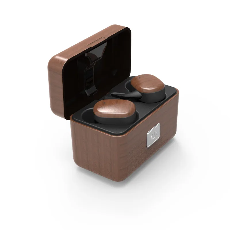 Ретро деревянная Беспроводной наушники Bluetooth Шум снижение Водонепроницаемый