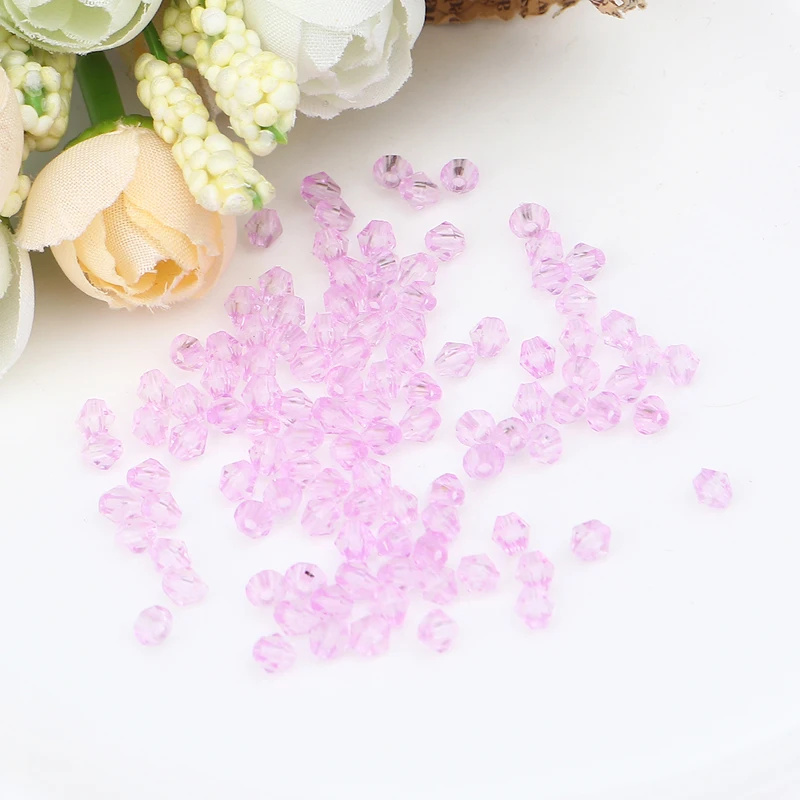 

Simple AB Colorful Acrylic Beads Pink Purple Transparent Beads For Jewelry Making Handmade Diy Bracelet Necklace Gifts Wholesale