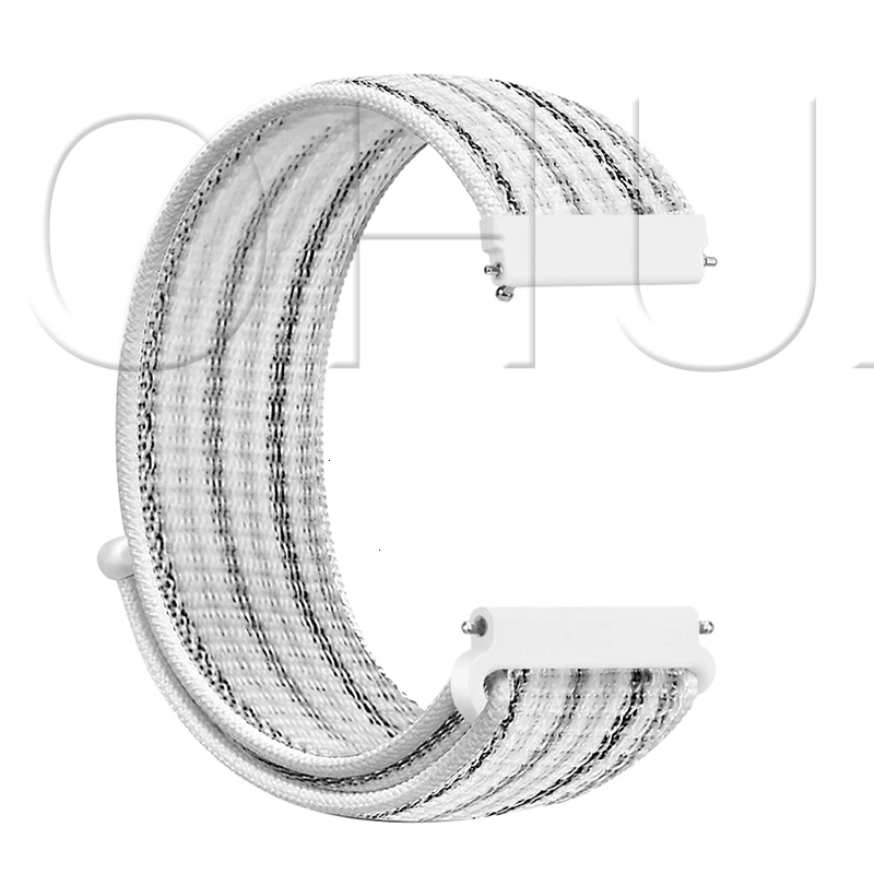 White Streak Нейлоновый ремешок 20 мм 22 мм для Xiaomi Amazfit Gtr 47 мм samsung Galaxy Watch 42 мм 46 мм Active gear S3 классический ремешок HUAWEI WATCH 2 Pro - Цвет ремешка: White Streak
