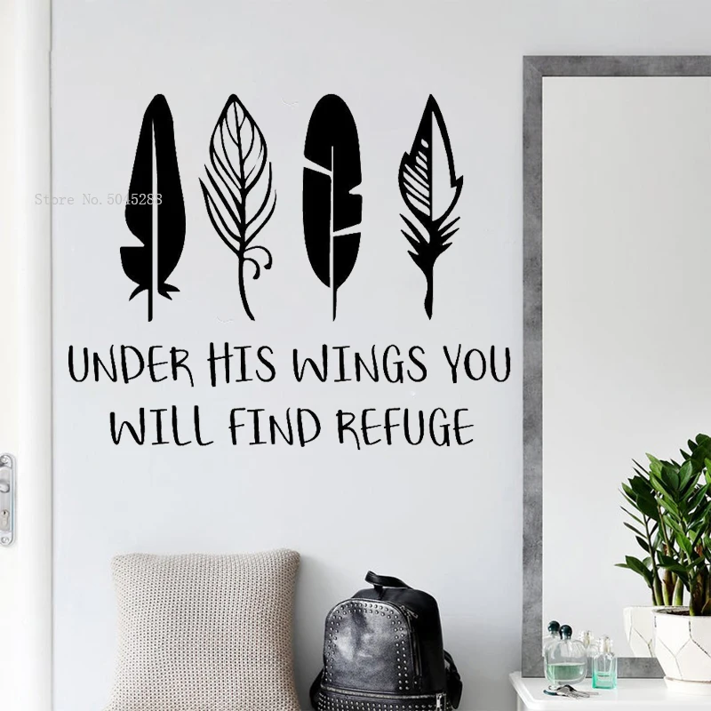 Христианская Церковь Настенная Наклейка под его крыльями Писание и религиозные