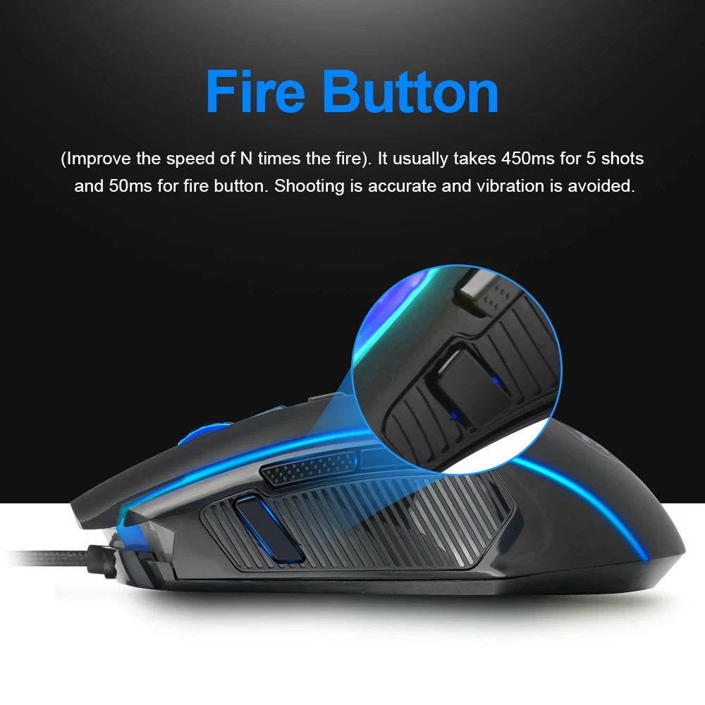

Redragon Ranger USB Gaming Mouse Wired RGB Backlight 12400 DPI 10 Buttons Programmable Optics Mice For Computer Gamer PC M910