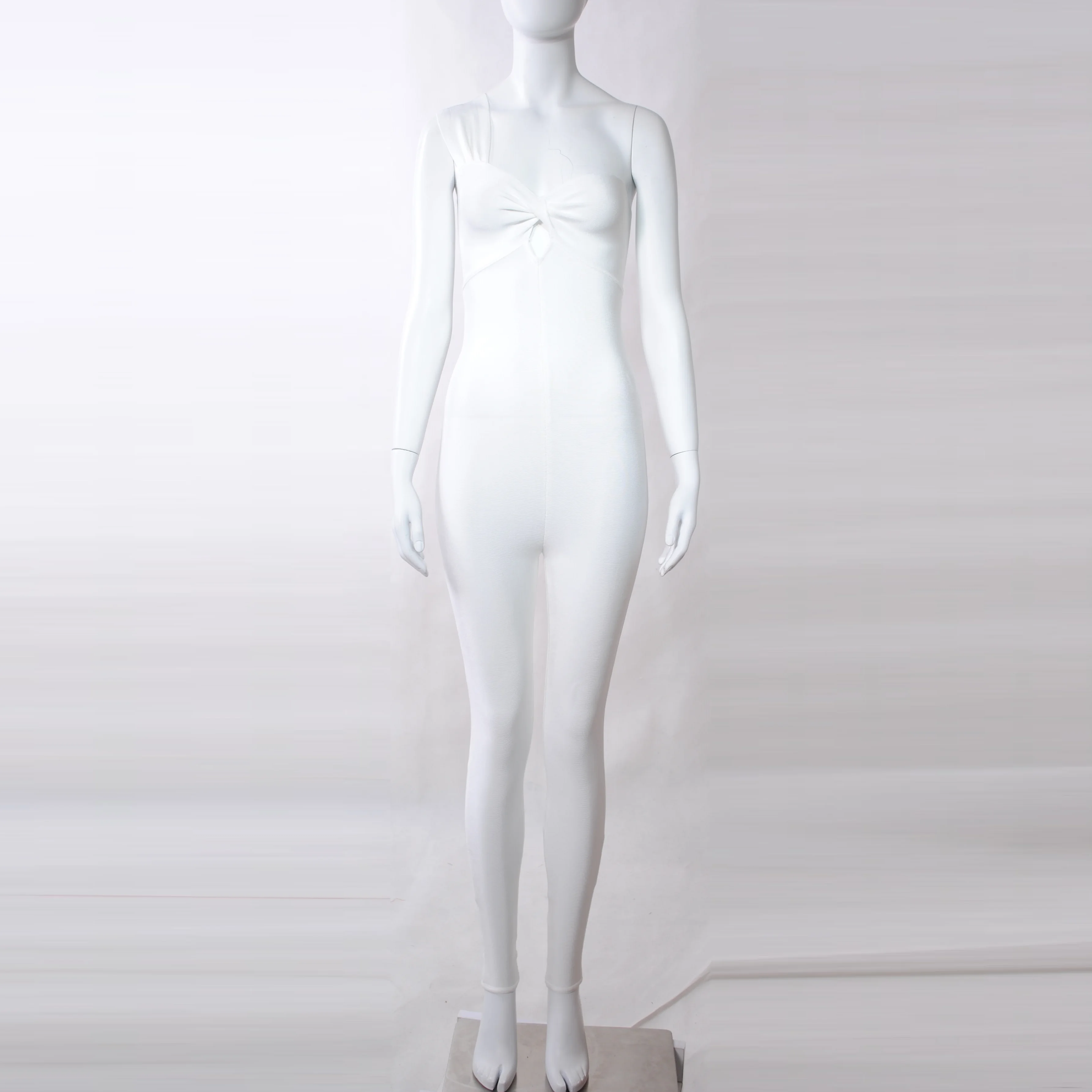 

Women Black Sleeveless One-Shoulder Runway Sexy Nightclub Full Length Jumpsuit Women Newest Celebrity Party Bandage Jumpsuit