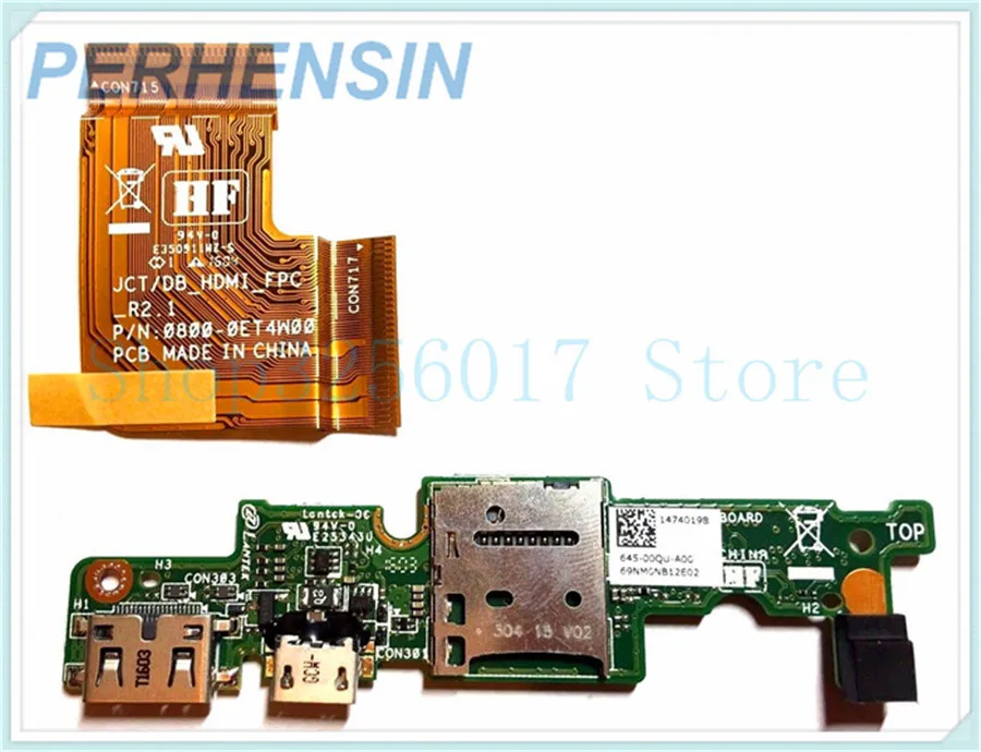   FOR DELL FOR Venue 11 Pro 7130 7139 Micro USB HDMI Charge Port Interface Board W Cable R26KY 0R26KY