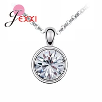 charming shinning cz 925 sterling silver pendant necklace jewelry 18 inch 925 sterling silver o shape chains big sale