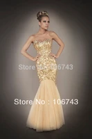 sweetheart floor length 2018 new design hot sale sexy bridal gold gown mermaid beads custom prom mother of the bride dresses