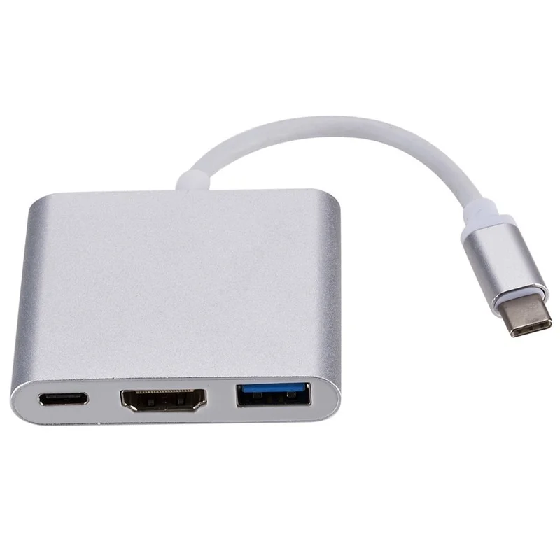 USB 3.1 Converter Usb C to HDMI Type Hdmi Adapter 3 in 1 hdmi HDMI/USB 3.0/Type-C Aluminum For Apple Macbook adapter | Электроника