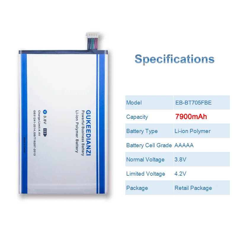 GUKEEDIANZI EB-BT705FBE 7900 мАч аккумулятор планшетных ПК для samsung GALAXY Tab S 8,4 SM T700 T705 сменная аккумуляторная батарея ПК