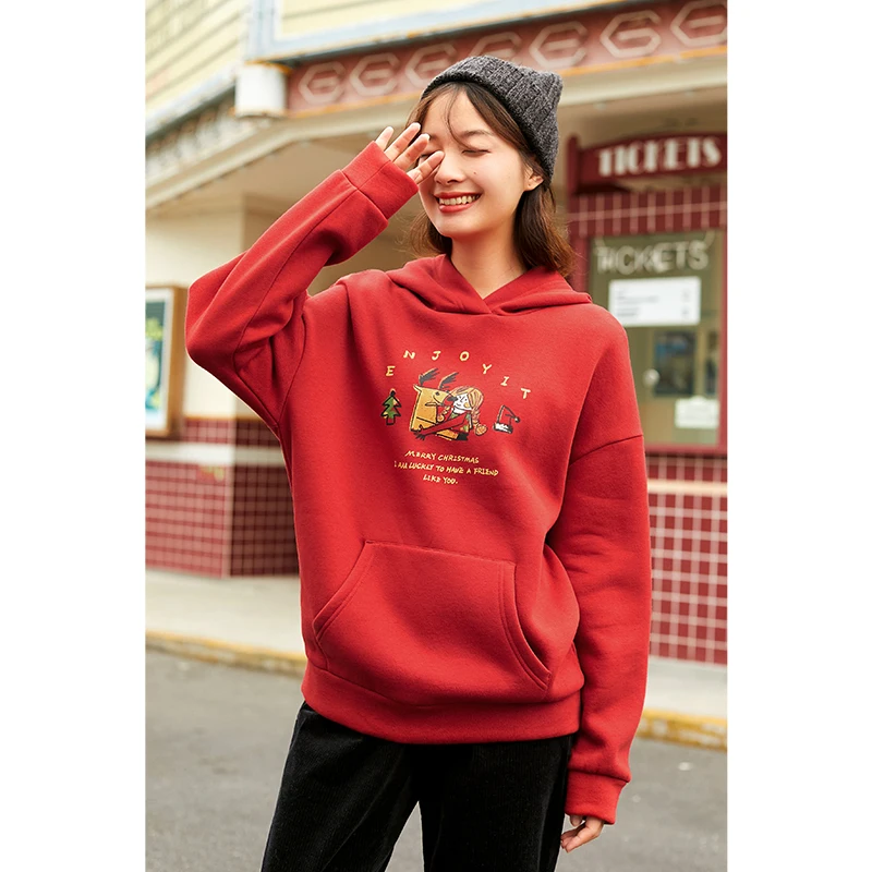 Зимний женский пуловер с капюшоном в винтажном стиле | Женская одежда