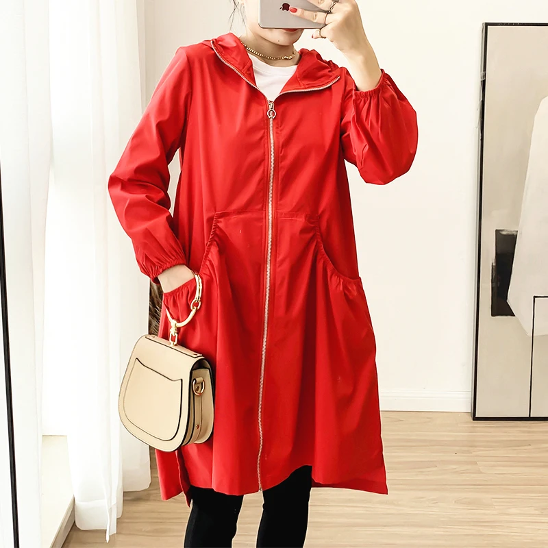 Женский Повседневный Тренч средней длины новая весенняя ветровка большого