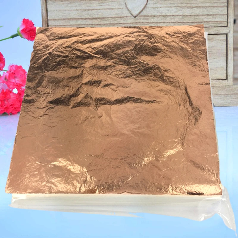 100 листов 14х14 см настоящая медная листовая фольга Красный медный лист роскошный |