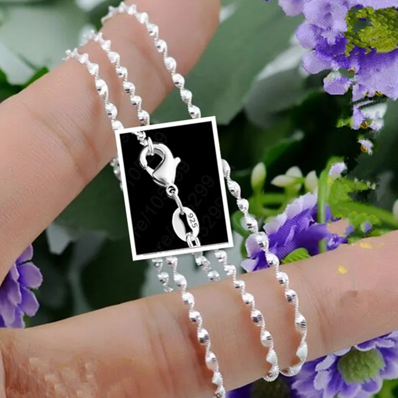1/5PCS 16-30inches 925 Sterling Silver Double Water Wave Chain Necklace Long Necklaces Womens Mens Jewelry 2.5MM | Украшения и