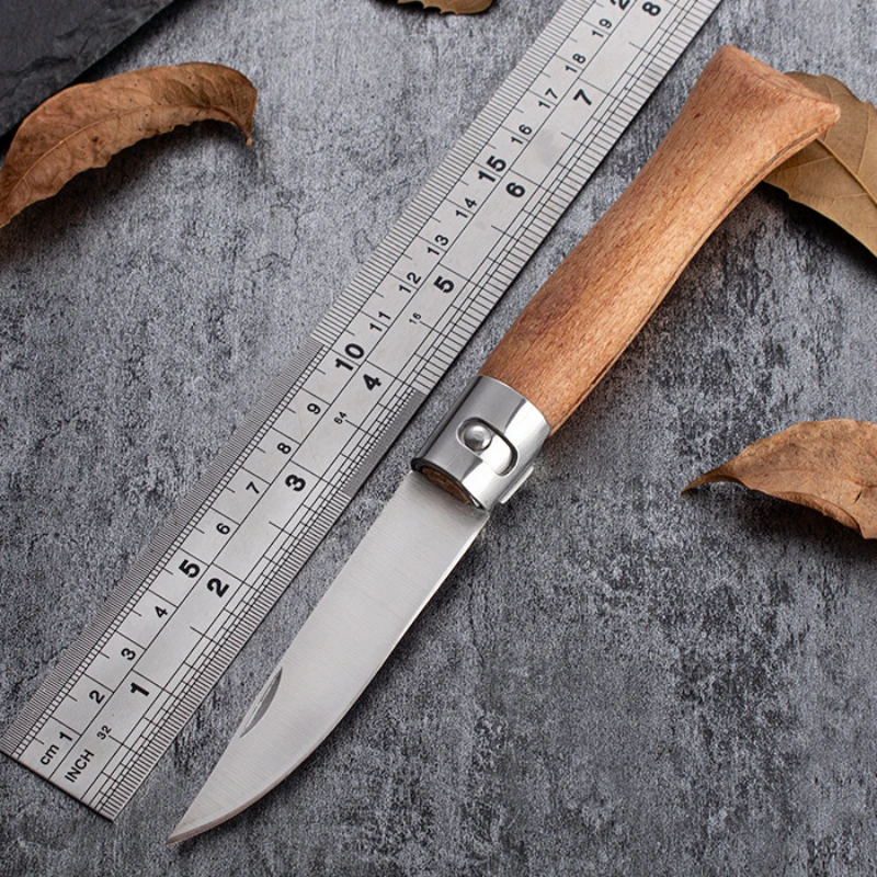 

Damascus Knife Pattern Fixed Blade Knife Walnut Handle Stainless Steel Folding Pocket Knife Kitchen Paring Peeling Edc Tool
