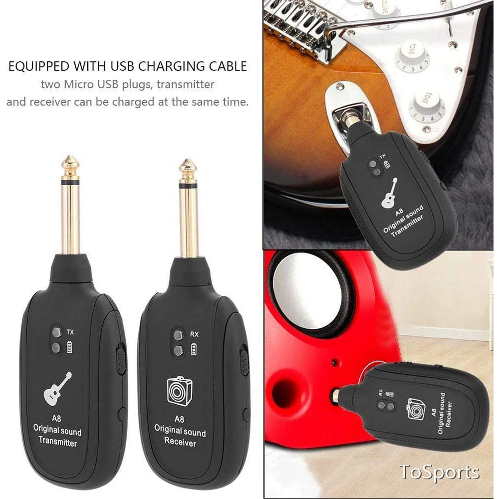 

Беспроводная гитарная система 4 канала USB аудио передача набор с приемником передатчик электрическая гитара бас скрипка аксессуары