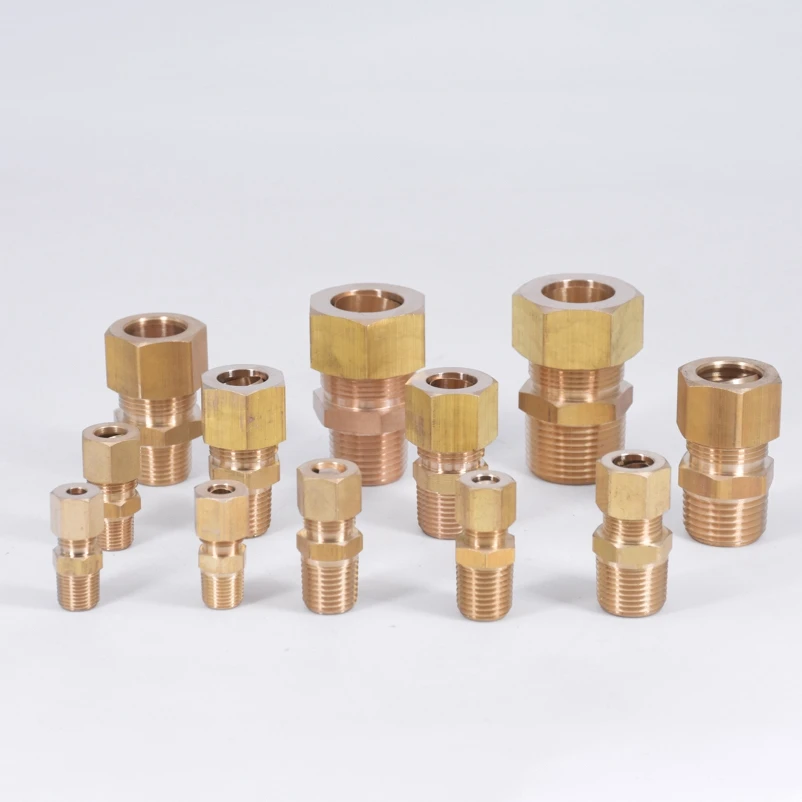 1/" 1/4" 3/" 1/2" NPT Мужской x Fit 1/" 3/16" 1/" 5/16" 3/" OD труба компрессионная соединение Латунная Труба фитинг