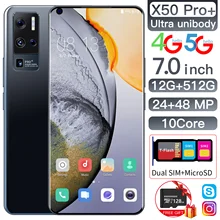 Global Version New 7.0 Inch Screen 5G Smartphone with 12GB+512GB Large Memory for Vivo X50 Pro+ Cellphone Samsung Mobile Phone