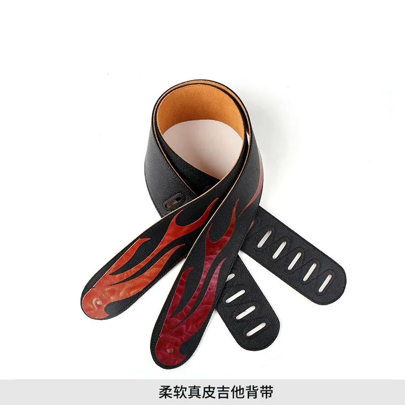 Кожаный ремешок для гитары кожаный серии Flame аксессуары электрических басов и