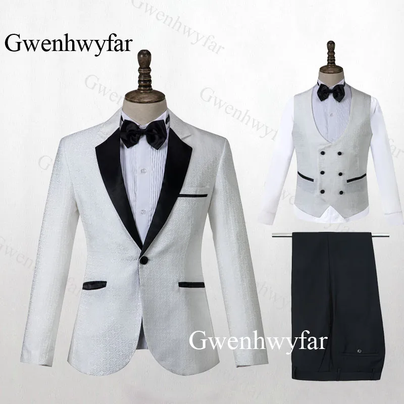color 6 Gwenhwyfar мужской модный двубортный костюм синий цветочный Jacqaurd высококачественные для жениха костюмы для вечеринки Выпускной сценический костюм певица - Цвет: color 6