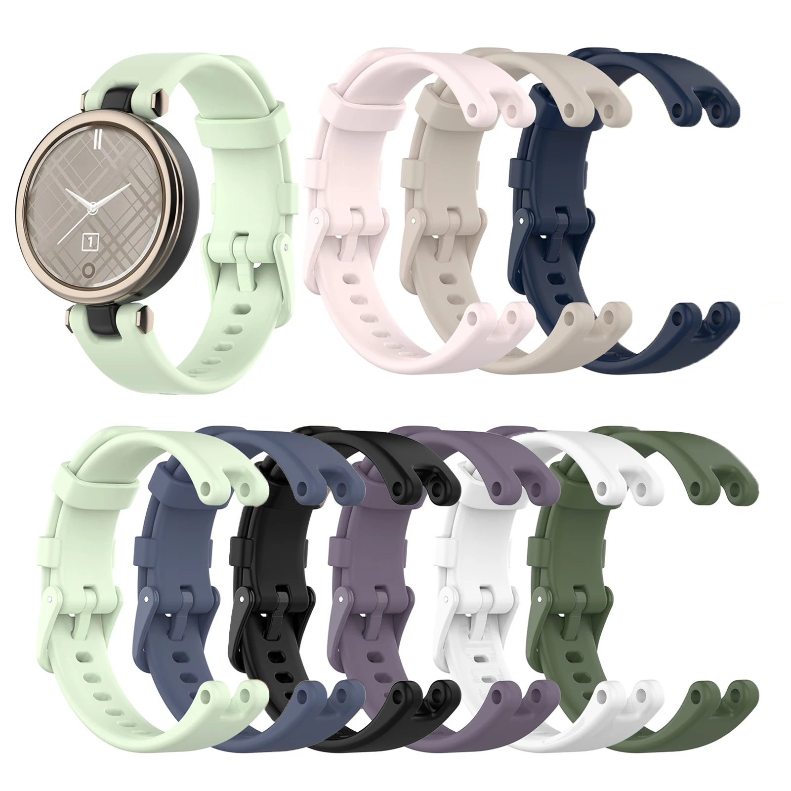 

Flexible Silicone Wrist Band For Garmin Lily Smart Watch Replacement wristband Soft Comfortable Watch Strap with Tool