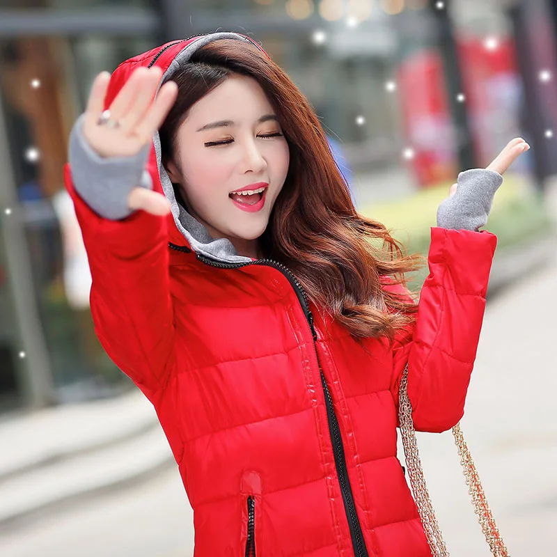 Зимняя Модная приталенная хлопковая стеганая одежда в Корейском стиле женская