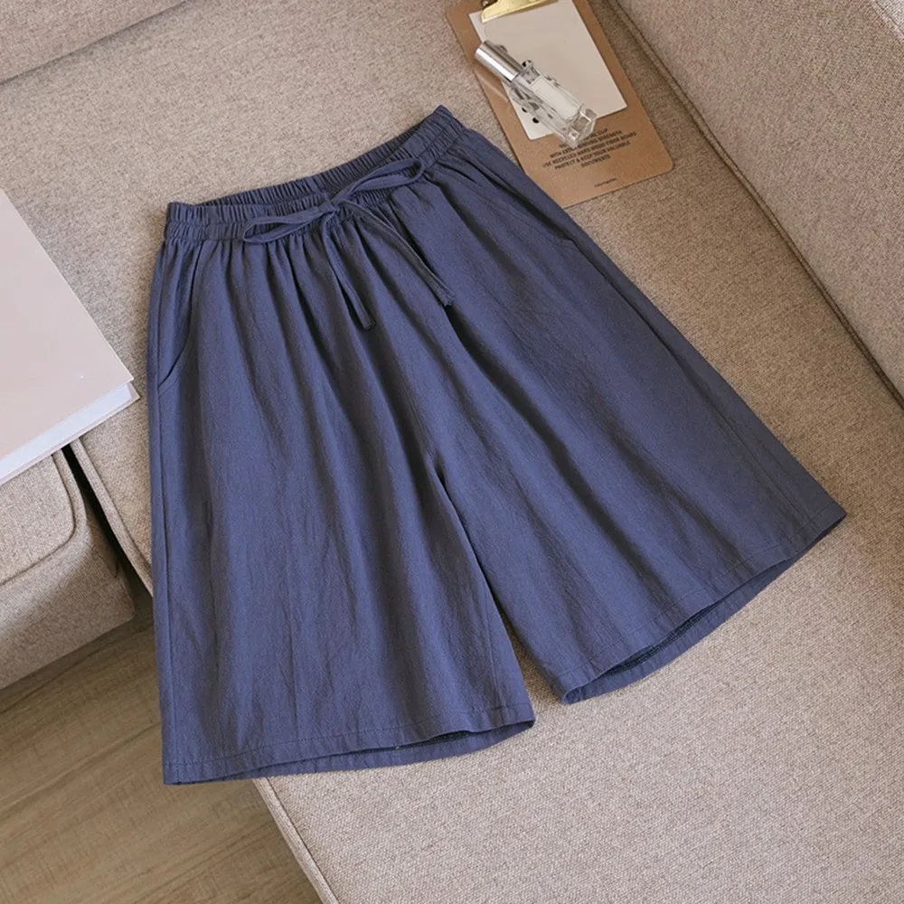 

Women Casual Summer Wide Leg Shorts Elastic High Waist Loose Sport Pocket Pants Beach Shorts Running Workout Yoga Women Sweat