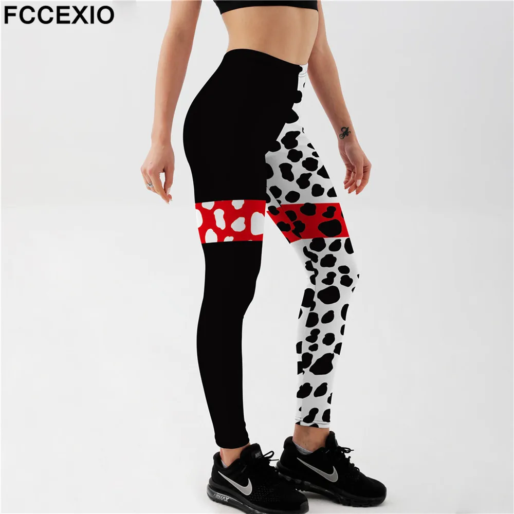 

FCCEXIO New Leggings Fashion Leopard Patchwork Print Legings Women Elastic Fitness Leggins Mid Waist Trouser Skinny Sexy Pant