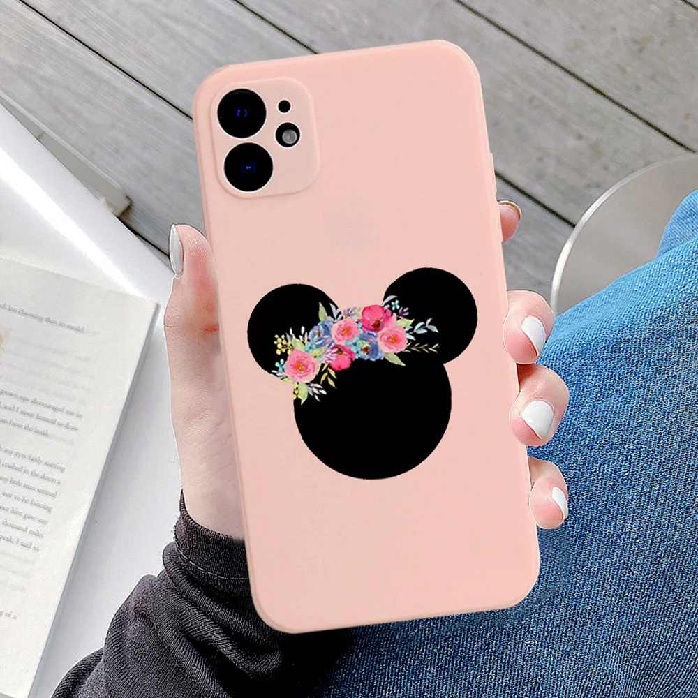 

Funny Cartoon Girl Bow Cat Pink Silicone Soft Phone Case For iPhone 12 11 Pro Max 8 7 6 6S Plus 5 5S SE2020 XR X XS Max Coque