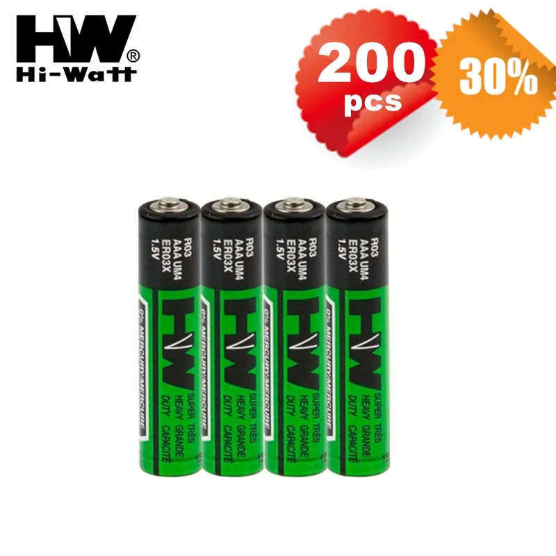 

Батарейки Hi-Watt 200 шт., батарейки aaa аккумулятор 1,5 v, батарейка am4