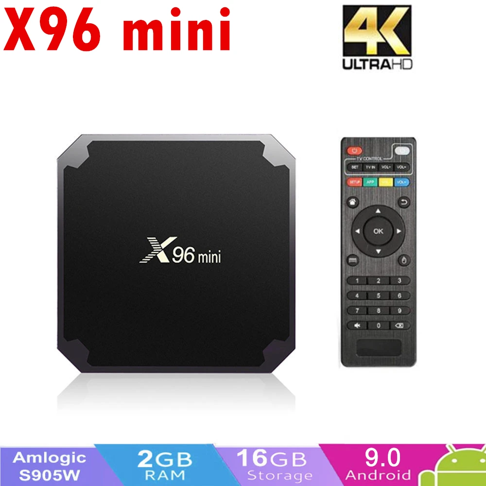 

X96mini Android 9.0 TV BOX S905W Quad Core 2.4G WIFI Set Top Box 1GB 8GB 2GB 16GB Youtobe Media Streaming x96 mini Smart tvbox