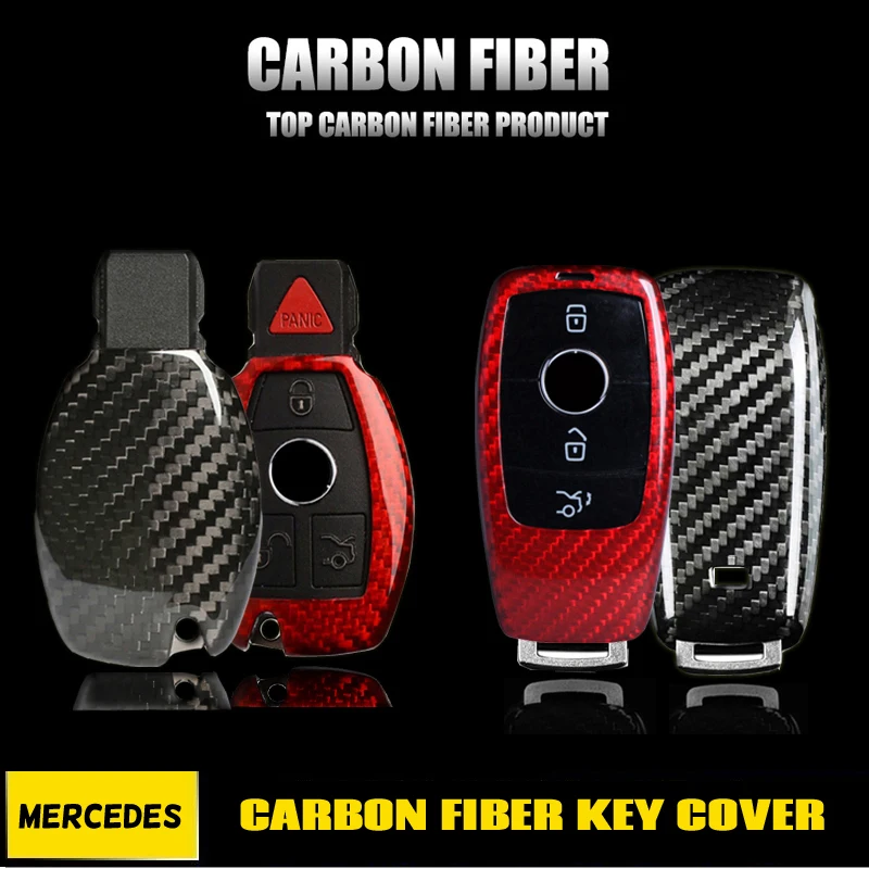 

Real Carbon Fiber Car Key Case for Mercedes Benz AMG W203 W210 W211 W124 W202 W204 W205 W212 W176 C117 W213 X156 W246 key Cover
