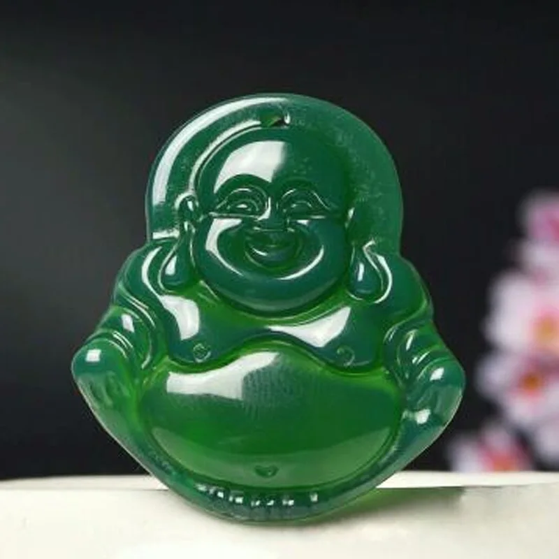 

Натуральный халцедон Будда нефритовый кулон для женщин мужчин подлинный Сертифицированный Нефритовый камень гуанин амулет подарки хризоп...