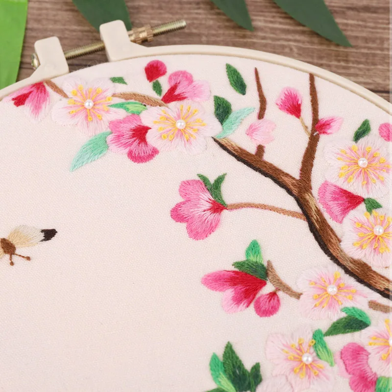 Набор для вышивки китайским цветком с обручем вышивка крестиком ручная работа