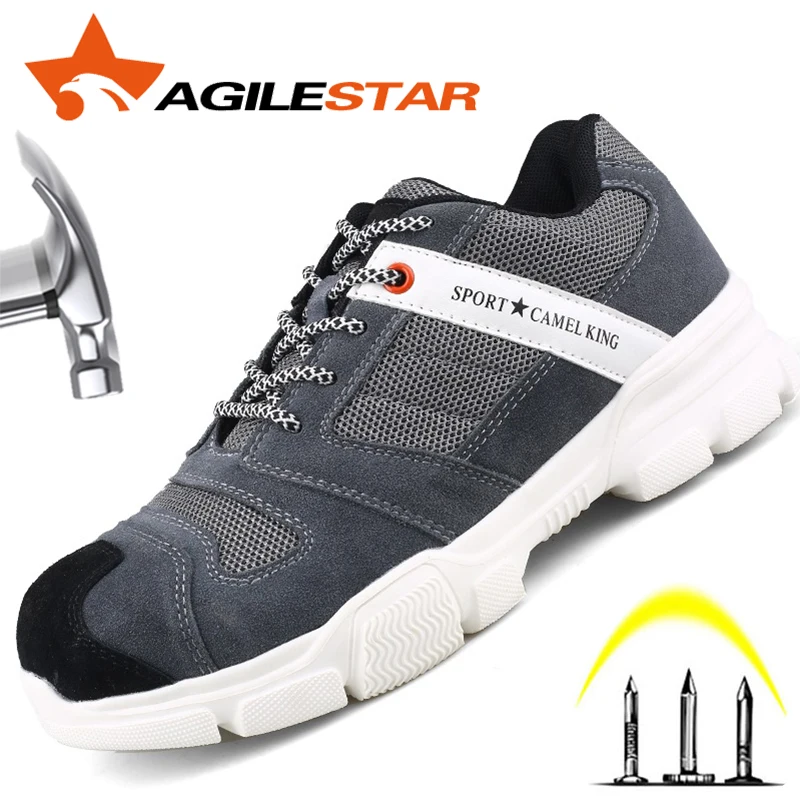 Рабочие спортивные ботинки со стальным носком для мужчин противоударные