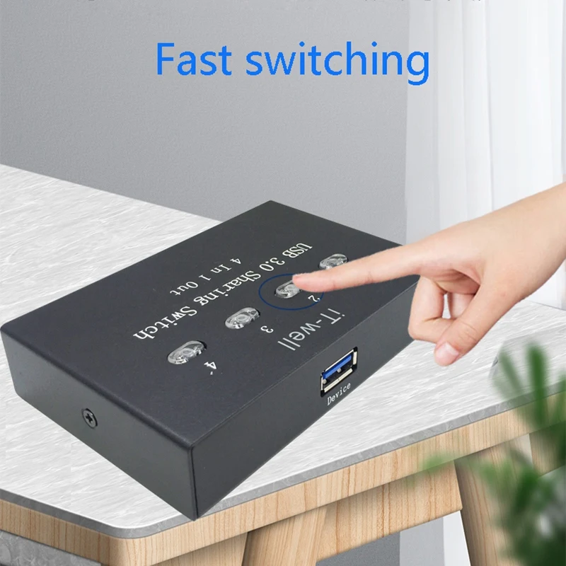 Устройство для совместного использования USB-принтера IT-Well 4-портовый ручной